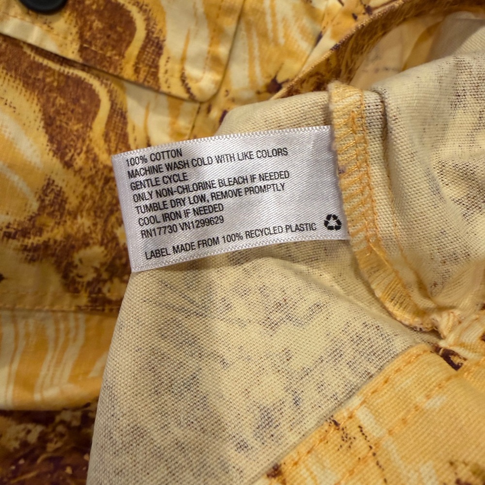 Wild Fable Yellow Abstract Floral Cotton Canvas Cropped Shacket - NWT XS - Picture 6 of 6